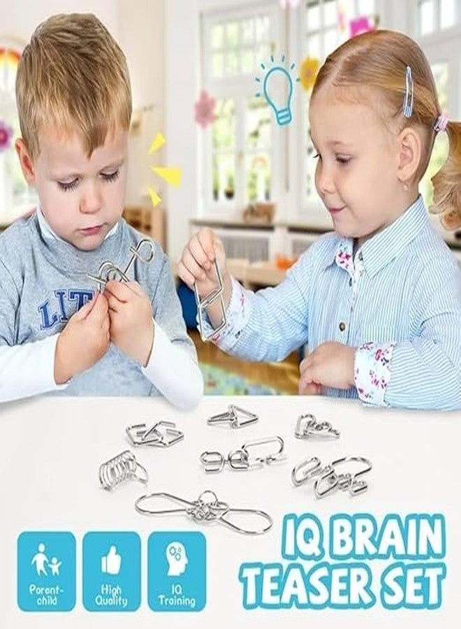 Pluspicks Brain Teasers Metal Wire Puzzle Set of 6 IQ Mental Puzzle Toys for Gifts, Party Favors, Prizes, Disentanglement Puzzle Unlock Interlock Toys IQ Brain Teaser Challenges (Multicolor Box) - Image 4